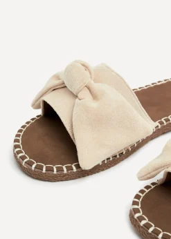 Linzi Detroit Beige Suede Slip On Slider