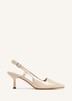 Linzi Dionne Nude Faux Patent Stiletto Court Heels