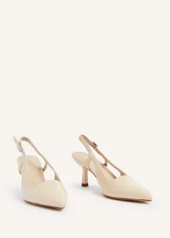 Linzi Dionne Nude Faux Patent Stiletto Court Heels
