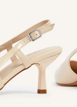 Linzi Dionne Nude Faux Patent Stiletto Court Heels