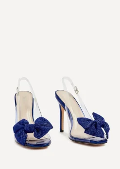 Linzi Divine Blue Metallic & Perspex Heels