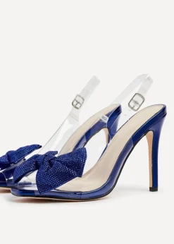 Linzi Divine Blue Metallic & Perspex Heels