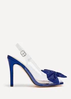 Linzi Divine Blue Metallic & Perspex Heels