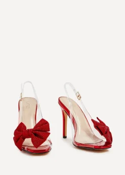 Linzi Divine Red Metallic & Perspex Heels