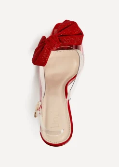 Linzi Divine Red Metallic & Perspex Heels