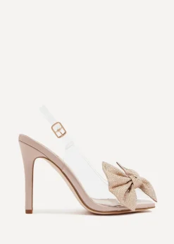 Linzi Divine Sand Patent & Perspex Heels