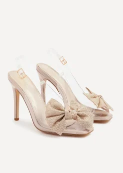 Linzi Divine Sand Patent & Perspex Heels