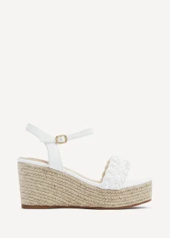 Linzi Eden What Faux Leather Plaited Espadrille Inspired Wedge
