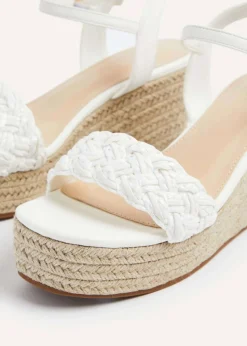 Linzi Eden What Faux Leather Plaited Espadrille Inspired Wedge