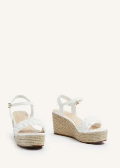 Linzi Eden What Faux Leather Plaited Espadrille Inspired Wedge