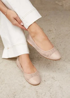 Linzi Elara Nude Mesh & Faux Leather Mary Jane Pump