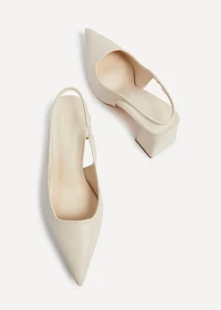 Linzi Elizabeth Sand Faux Leather Court Shoes