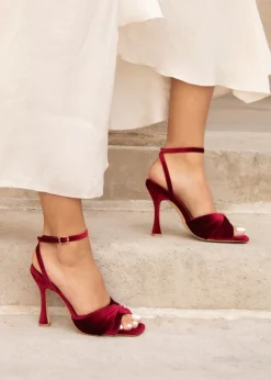 Linzi Emery Red Velvet Stiletto High Heel