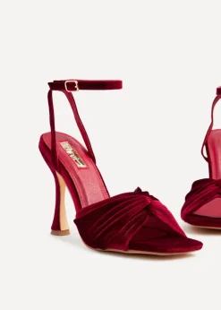 Linzi Emery Red Velvet Stiletto High Heel