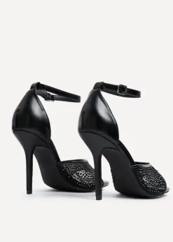 Linzi Erica Black Faux Leather Stiletto Heel