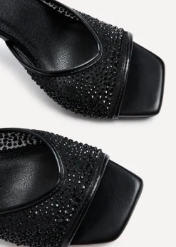 Linzi Erica Black Faux Leather Stiletto Heel