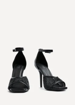 Linzi Erica Black Faux Leather Stiletto Heel