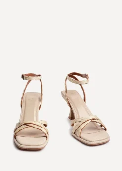 Linzi Faro Natural Raffia Strappy Heeled Sandals