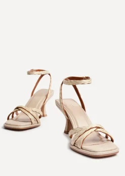 Linzi Faro Natural Raffia Strappy Heeled Sandals