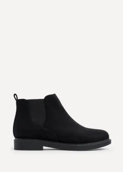 Linzi Fauna Wide Fit Black Faux Suede Classic Chelsea Boot