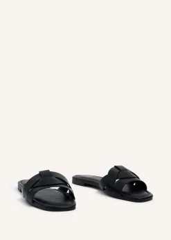 Linzi Fletcher Black Faux Leather Slider
