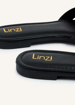 Linzi Fletcher Black Faux Leather Slider