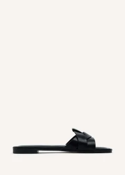 Linzi Fletcher Black Faux Leather Slider