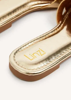 Linzi Fletcher Gold Faux Leather Slider