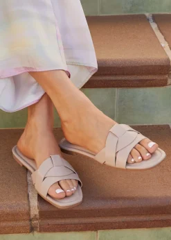 Linzi Fletcher Mocha Faux Leather Slider