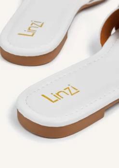 Linzi Fletcher White Faux Leather Slider