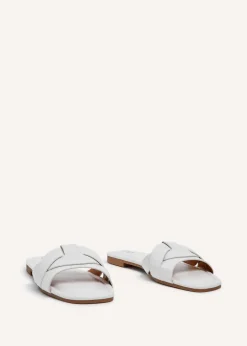 Linzi Fletcher White Faux Leather Slider