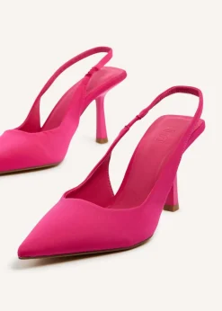 Linzi Fling Hot Pink Lycra Sling Back Court Heel
