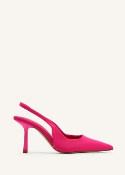 Linzi Fling Hot Pink Lycra Sling Back Court Heel