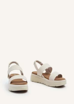 Linzi Gia Nude Faux Leather Chunky Padded Flatform Sandal