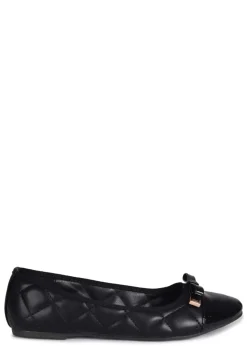 Linzi Ginnie Black Quilted Faux Leather Pump