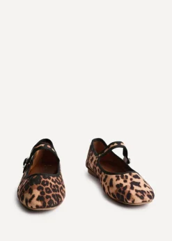 Linzi Graceful Leopard Print Ballet Pumps