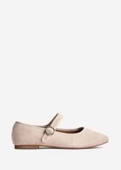 Linzi Graceful Nude Faux Suede Ballet Pumps