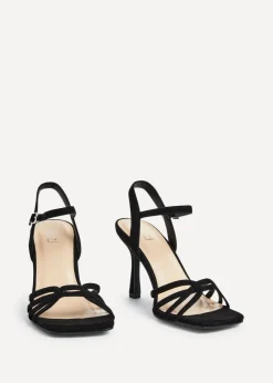Linzi Helena Wide Fit Black Suede Heeled Sandals