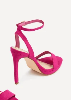Linzi Higher Love Fuchsia Open Back Barely There Stiletto Sandal