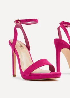 Linzi Higher Love Fuchsia Open Back Barely There Stiletto Sandal