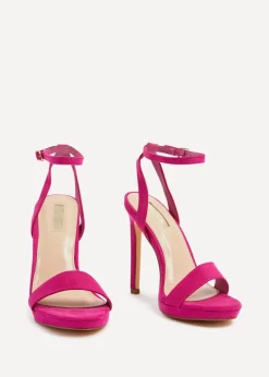 Linzi Higher Love Fuchsia Open Back Barely There Stiletto Sandal