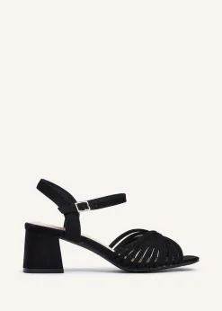 Linzi Ivy Black Suede Block Heel