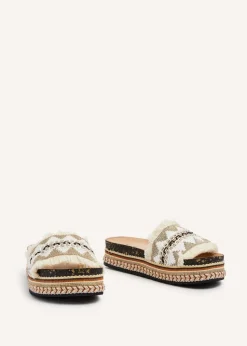 Linzi Janelle Neutral Flatform Slip On Sandal