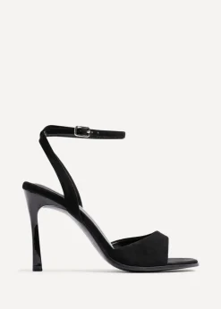 Linzi Jazz Black Faux Suede Stiletto High Heels
