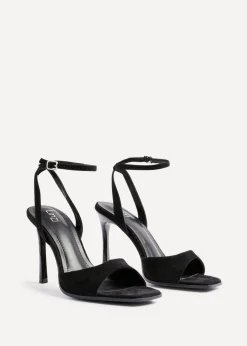 Linzi Jazz Black Faux Suede Stiletto High Heels