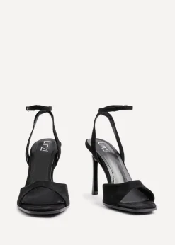 Linzi Jazz Black Faux Suede Stiletto High Heels