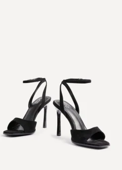 Linzi Jazz Black Faux Suede Stiletto High Heels