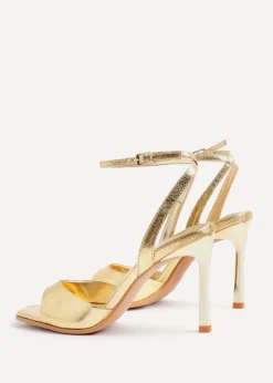 Linzi Jazz Gold Faux Leather Stiletto High Heels