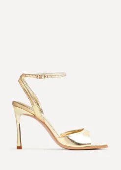 Linzi Jazz Gold Faux Leather Stiletto High Heels