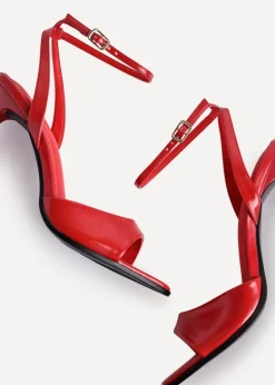 Linzi Jazz Red Faux Leather Stiletto High Heels